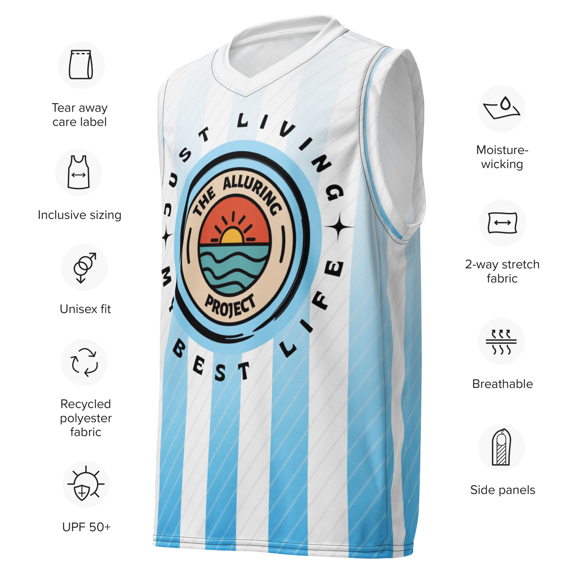 Recycled unisex basketball jersey