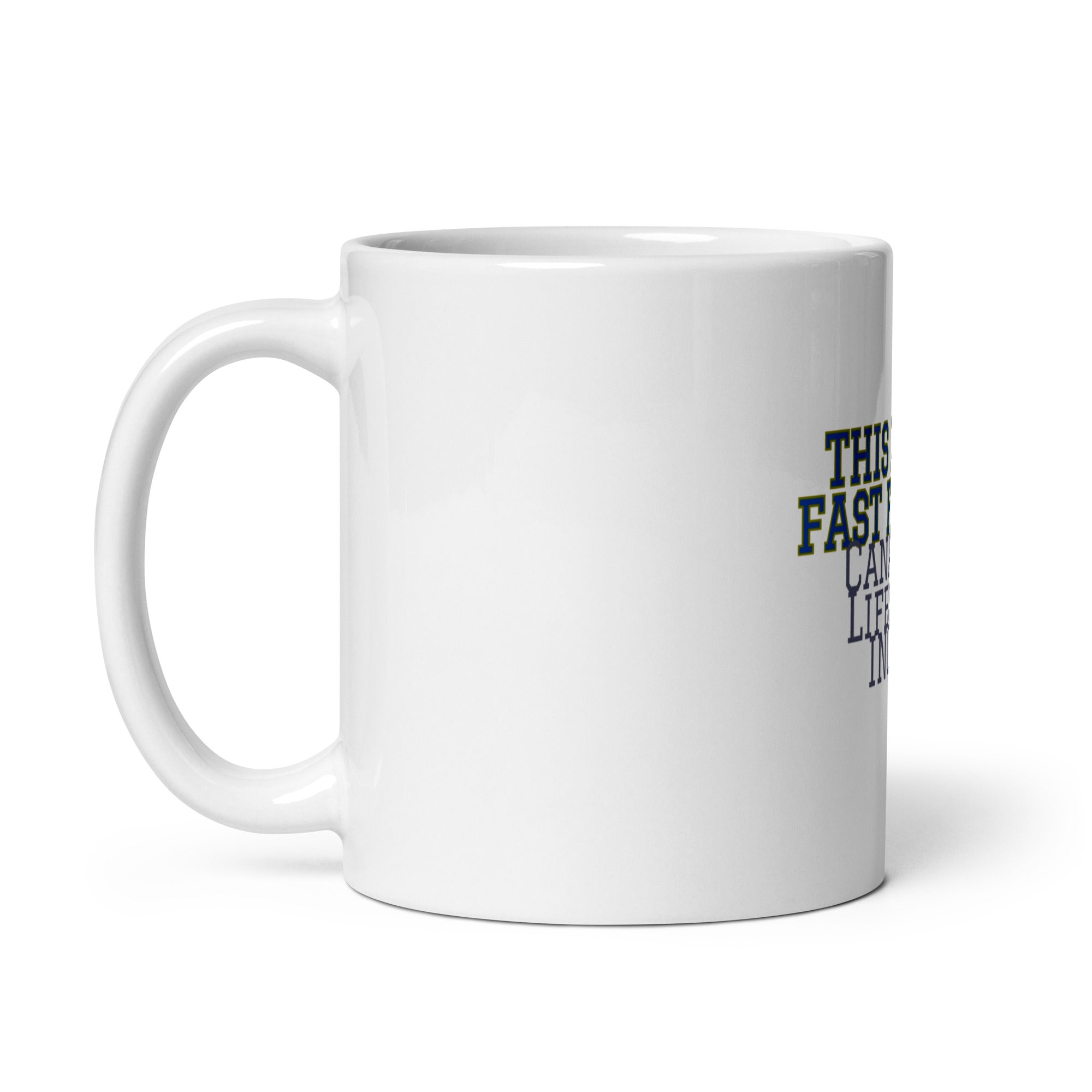 White glossy mug
