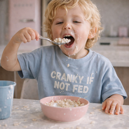 Cranky If Not Fed Tee Blue