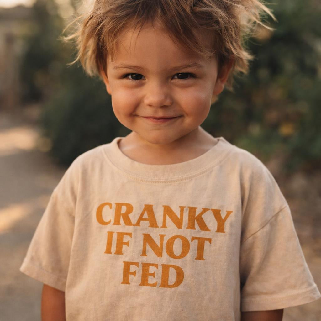 Cranky if not fed tee orange