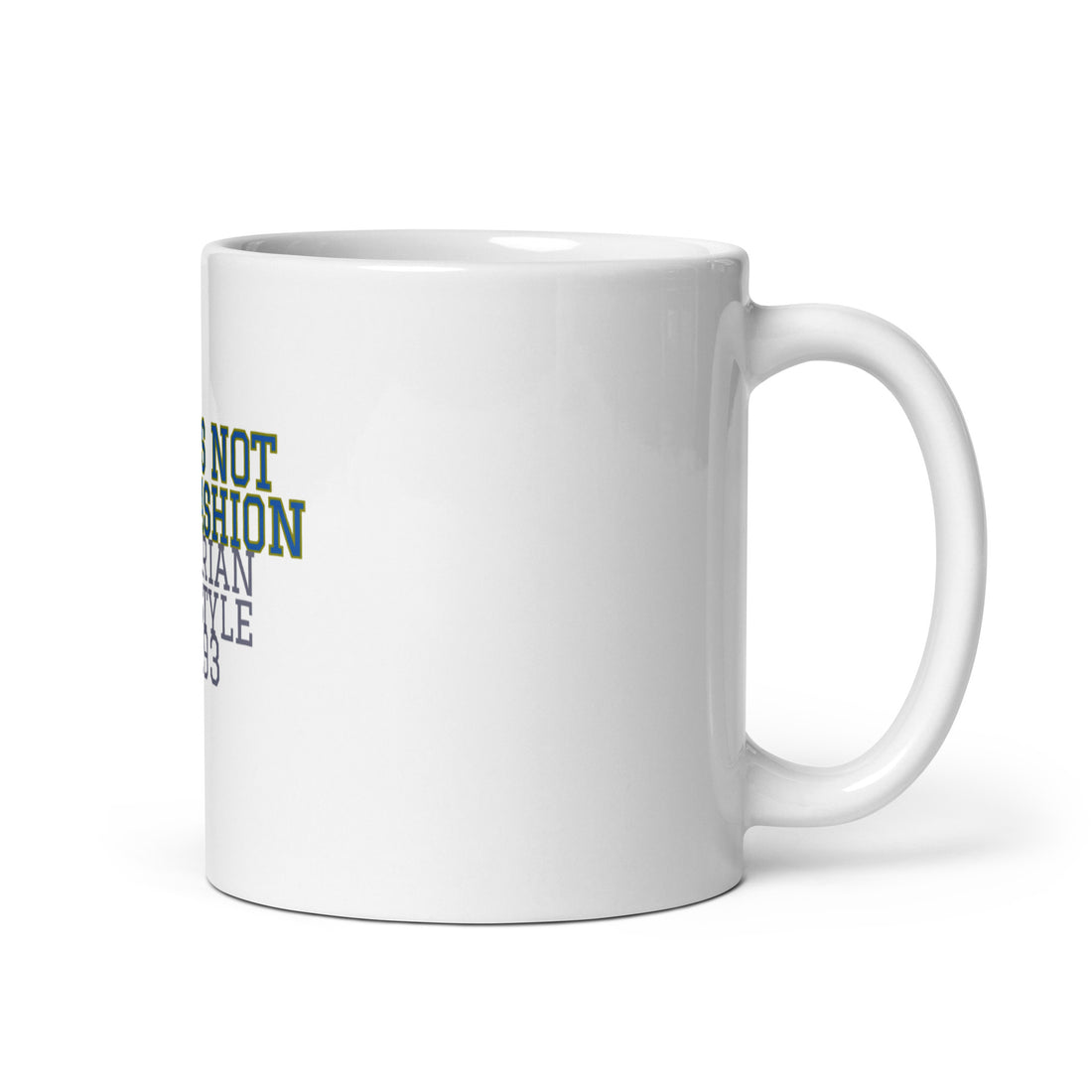 White glossy mug